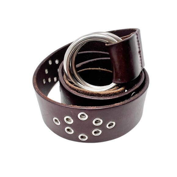 Abercrombie  & Fitch Brown Leather 2 Ring Belt 38" - Picture 1 of 8